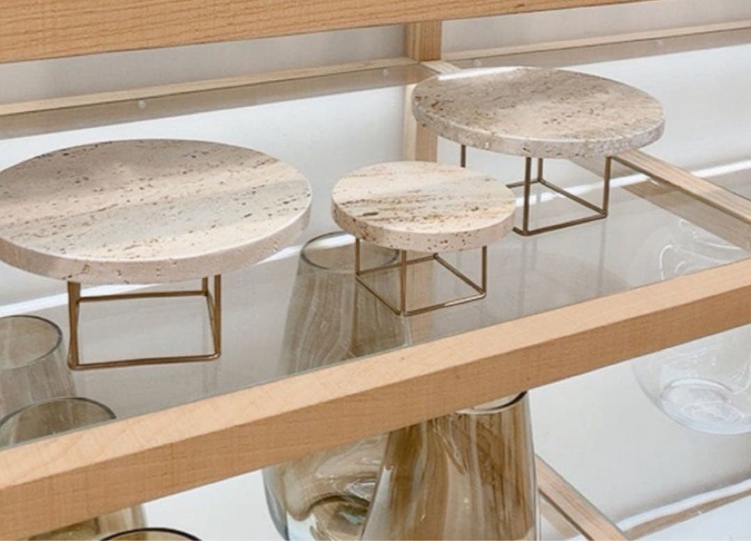 ザラホーム　大理石　キャンドルトレイ ディスプレイトレイ　大、小　2個