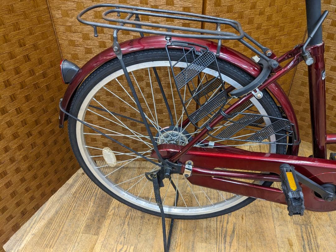 U093 普通自転車　26インチ　レッド　シンプル　お手頃価格