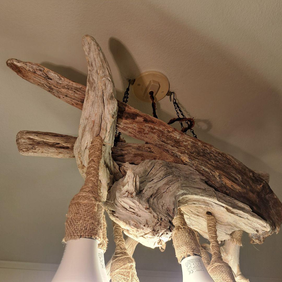 流木インテリア　6灯ペンダントライト LED付　6〜18帖　リビングダイニング用