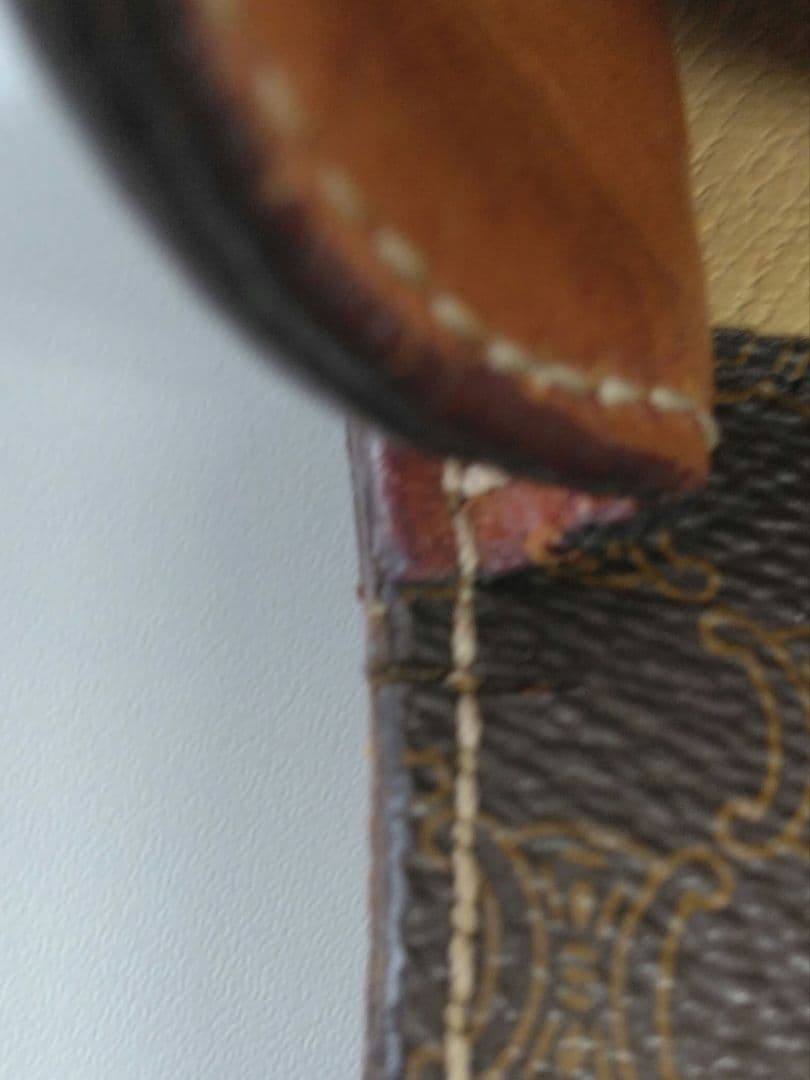 APJ18 セリーヌ マカダム ショルダーバッグ クロスボディ ゴールド金具