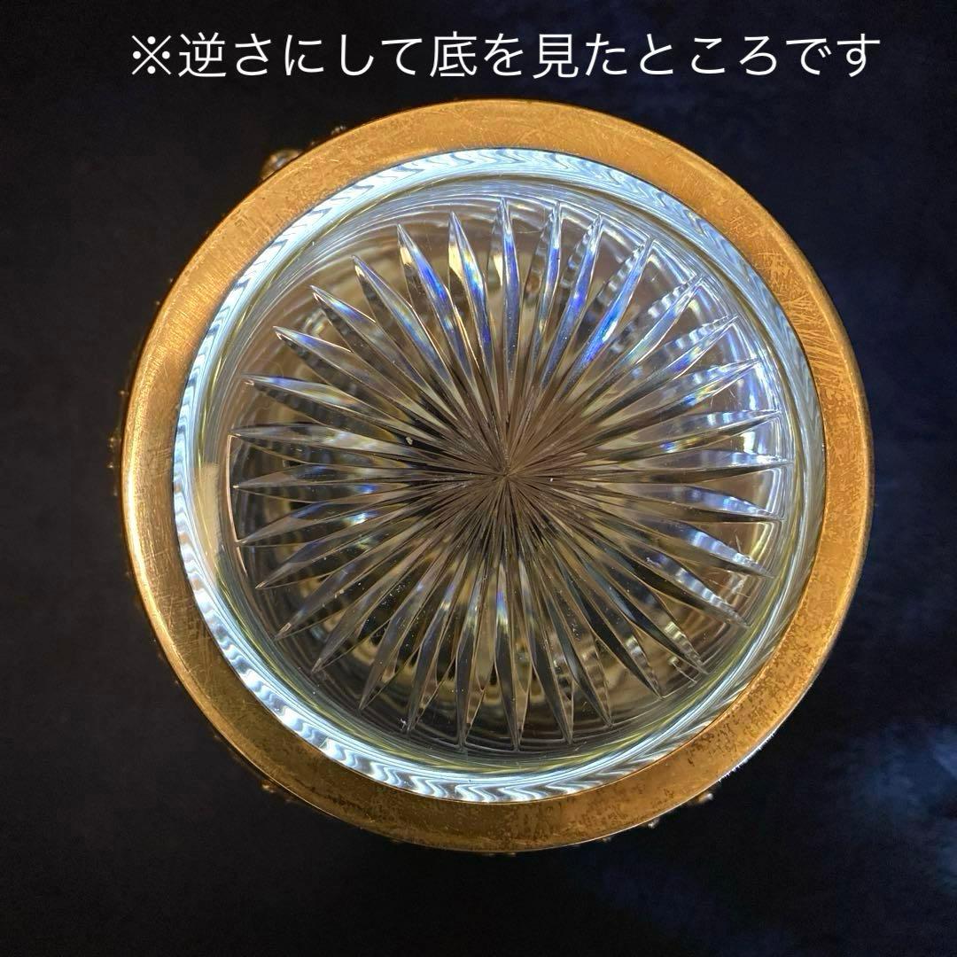 【フランス製】純銀＋クリスタル／ビスケットジャー クッキージャー バレル／銀包み