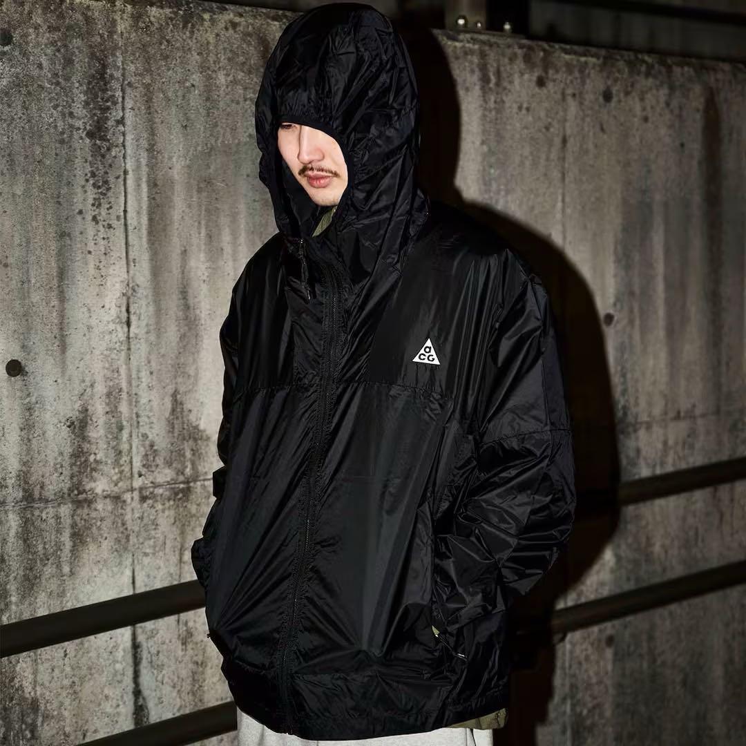 【新品未使用】ナイキ NIKE ACG ナイロン　ジャケット　刺繍ロゴ 　黒