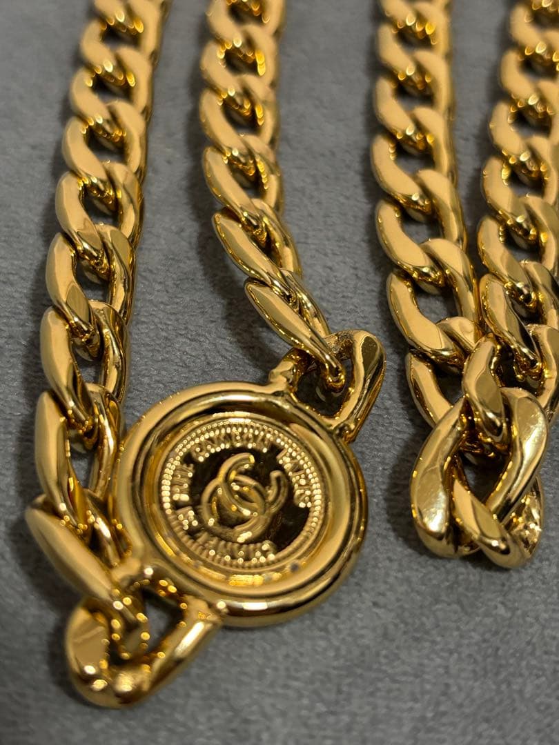 【美品】シャネル CHANEL ベルト ココマーク ヴィンテージ　チェーンベルト