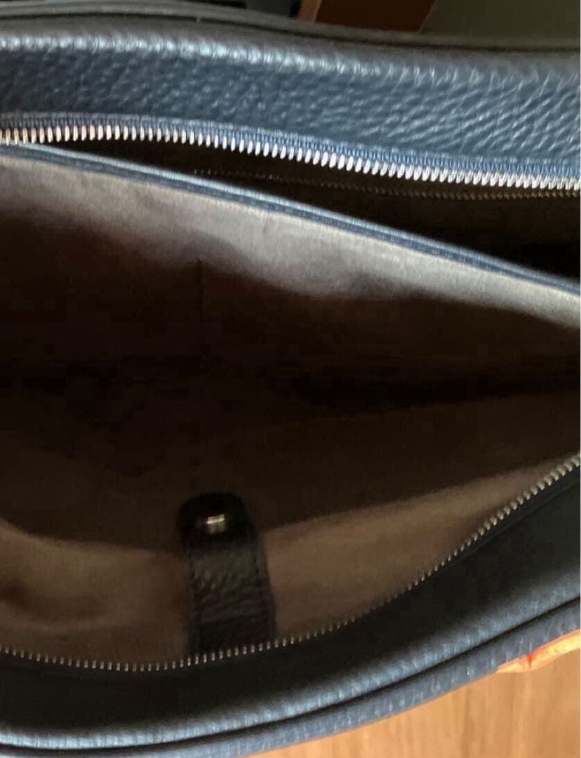 PELLE MORBIDA ビジネスバッグ ネイビー/オレンジ