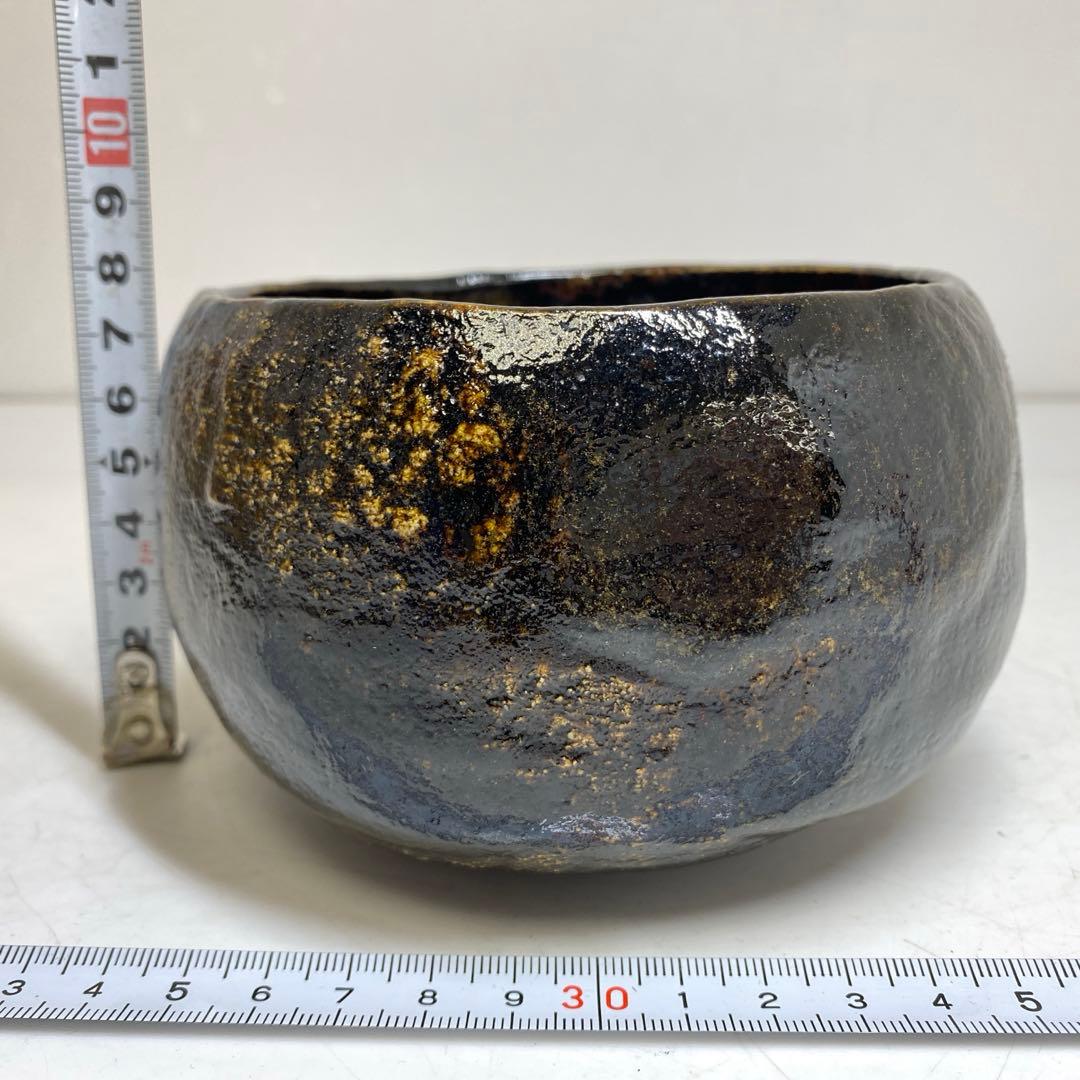 ☆茶3佐々木昭楽 光悦写 紙屋 黒楽茶碗 共箱 東T8-0209①