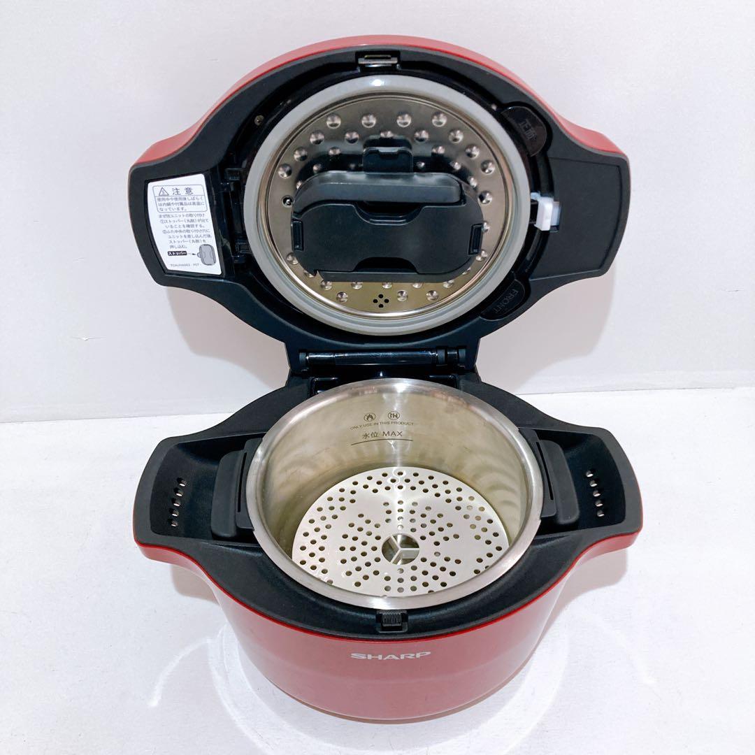 ☆SHARP シャープ HEALSIO KN-HW16E-R 水なし自動調理鍋