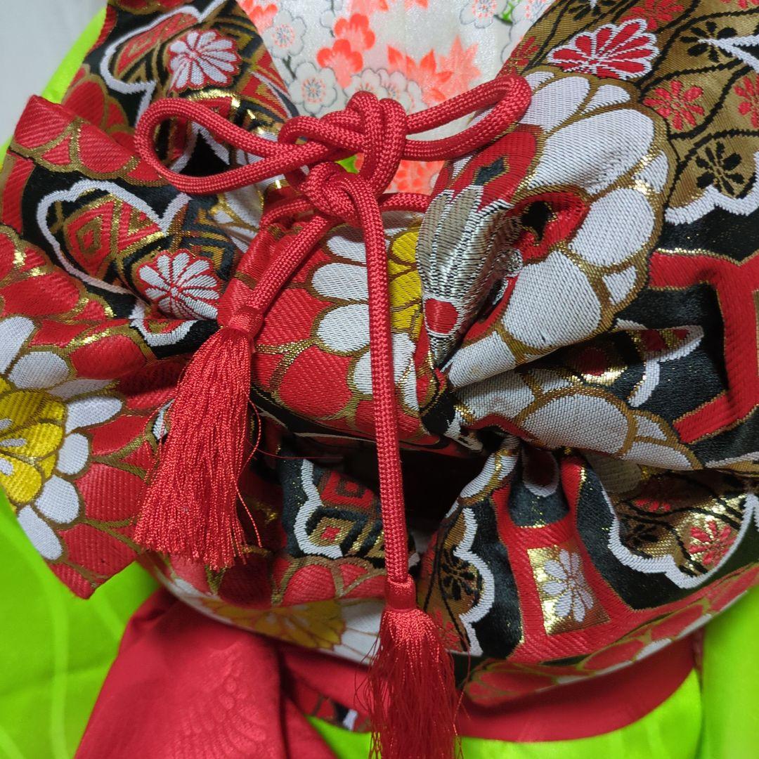 七五三　７歳用 昭和レトロ　鮮やか着物　小物一式付き