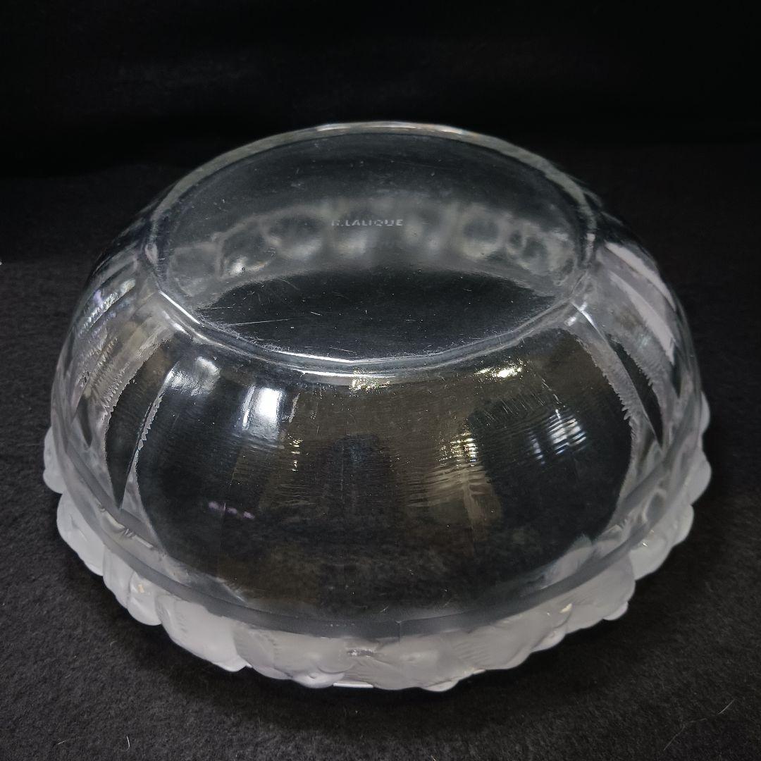 Y2946 ルネ・ラリック メゾンジュ 小鳥 ガラス鉢 直径23㎝　T