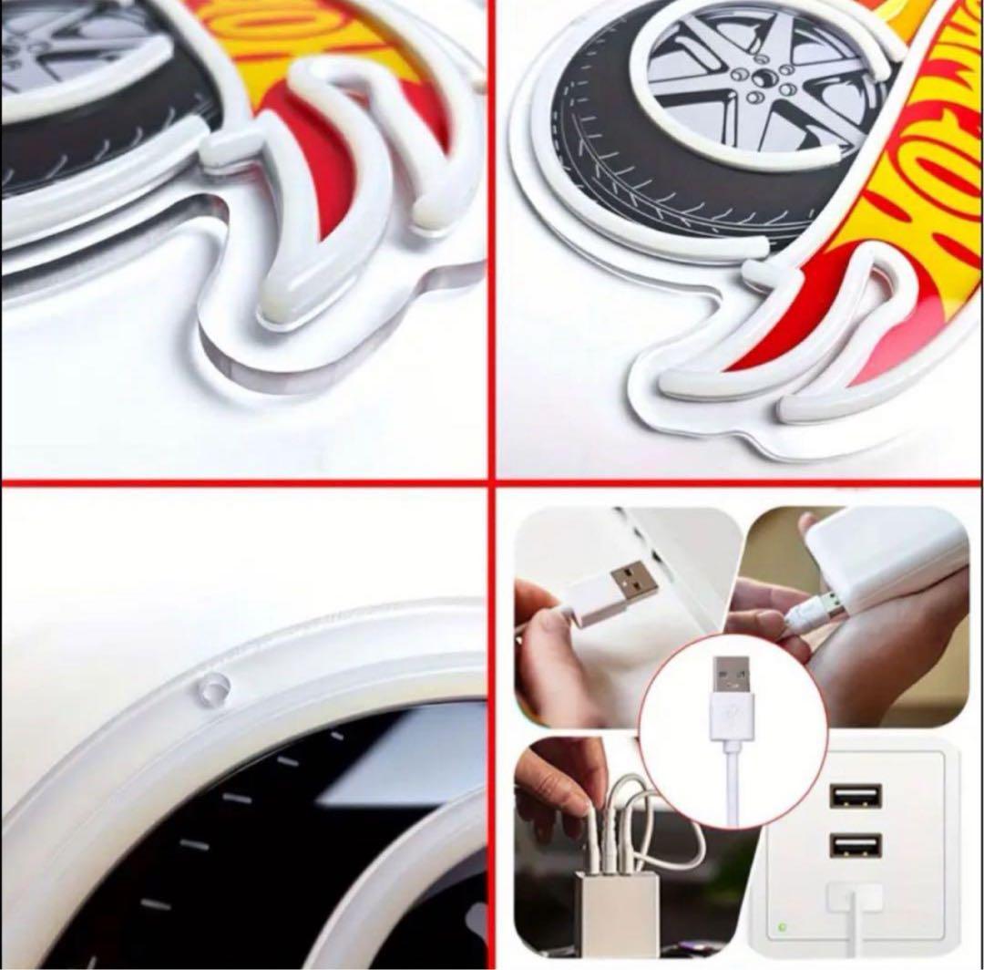 Hot Wheels ホットウィール ネオンサイン 看板 モータースポーツ 車