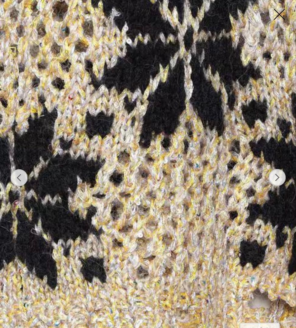 BED J.W FORD アイボリー/ブラック フラワーパターン ニット