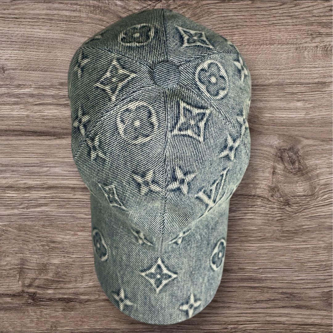 【美品】ルイヴィトン モノグラム デニム キャップ M7156L イタリア製