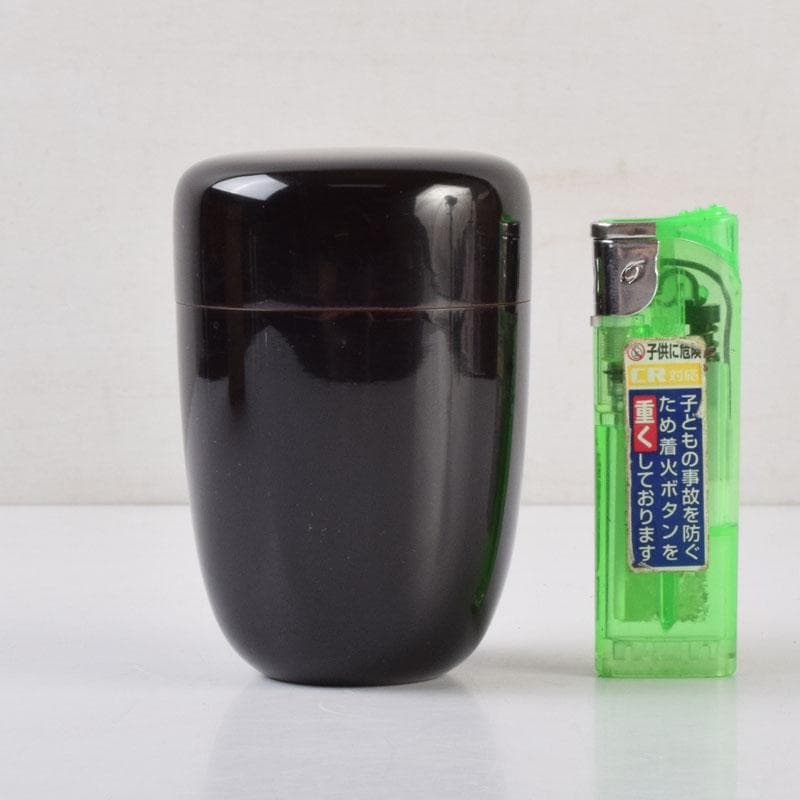 茶道具　黒漆　棗　時代箱付　V　9031