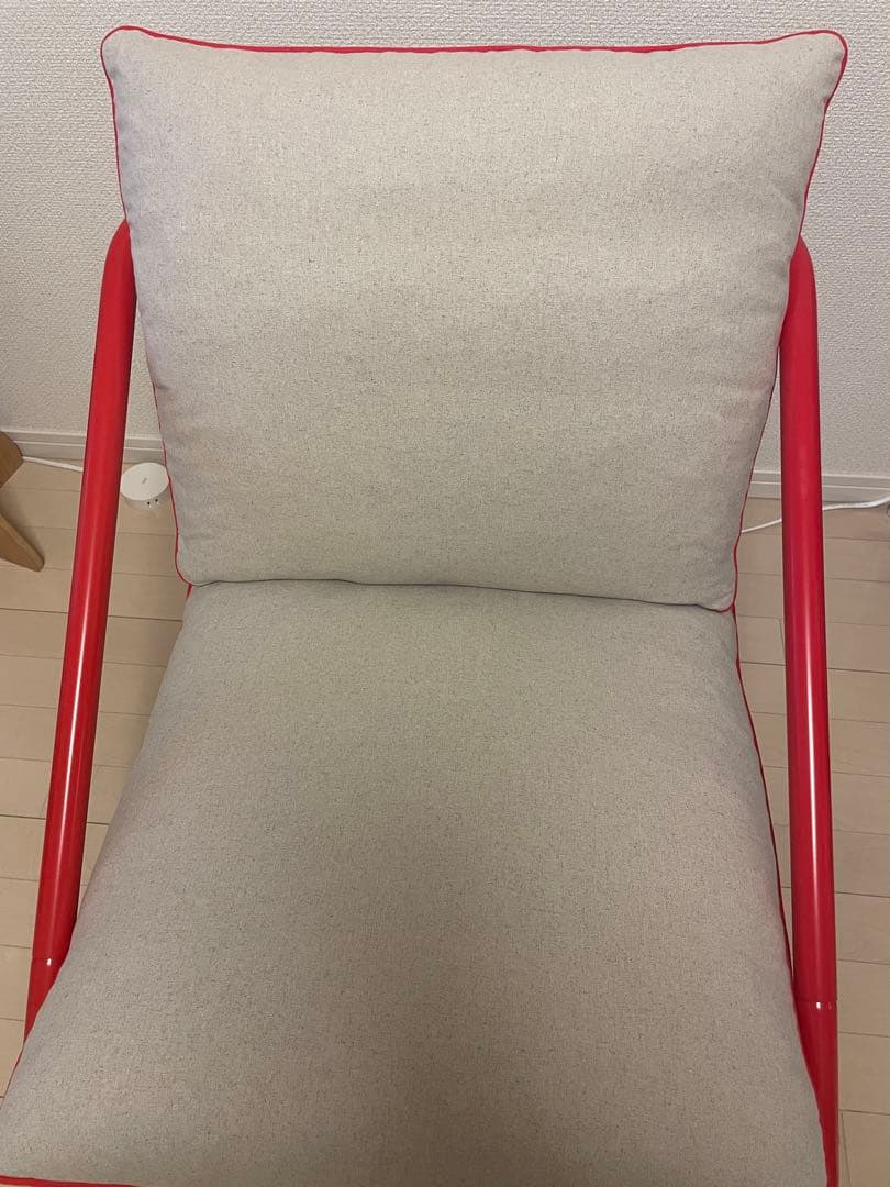 ÖNNESTAD オッネスタード 1人掛けソファ グレー/レッド