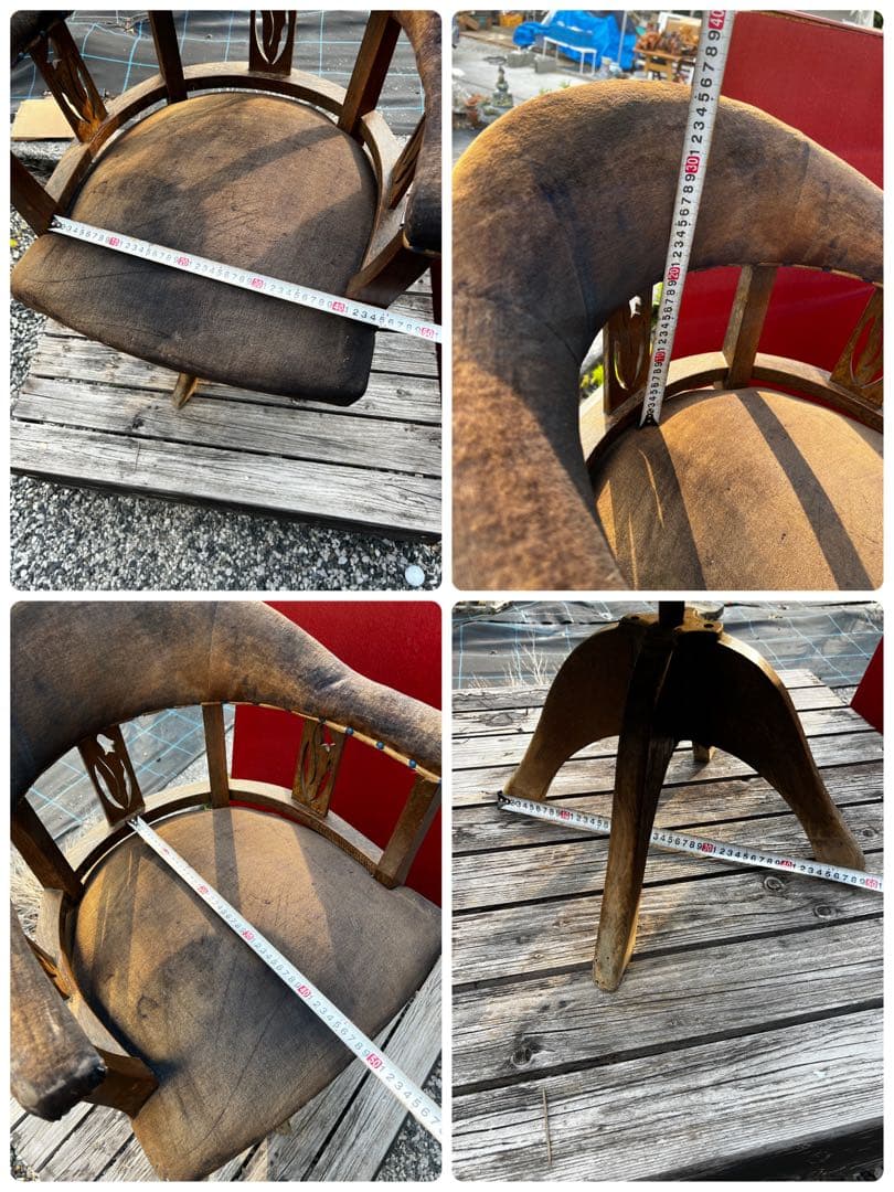 110アンティーク 大正時代 ドクターチェア 回転椅子 リペア歴無しオリジナル