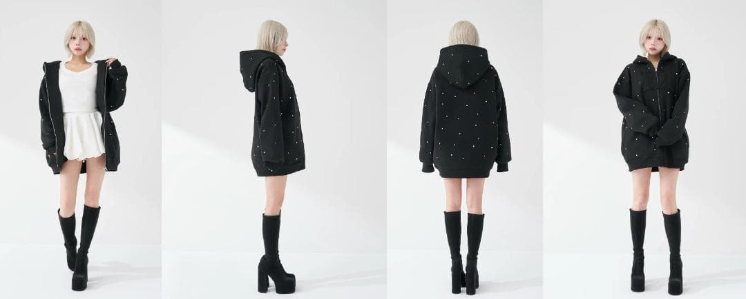 ダーリッチ darich DDロゴビジュージップパーカー グレー GRY