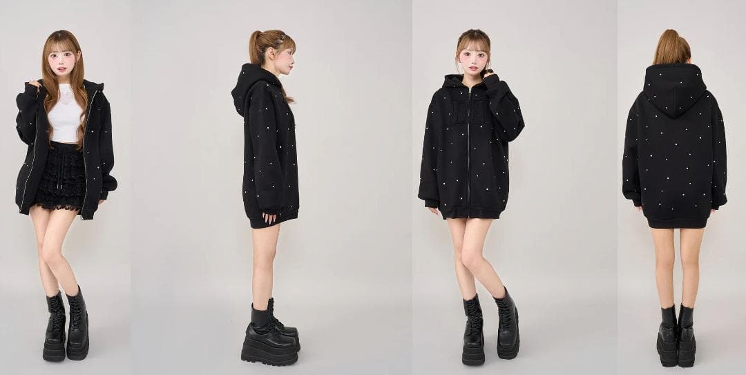 ダーリッチ darich DDロゴビジュージップパーカー グレー GRY