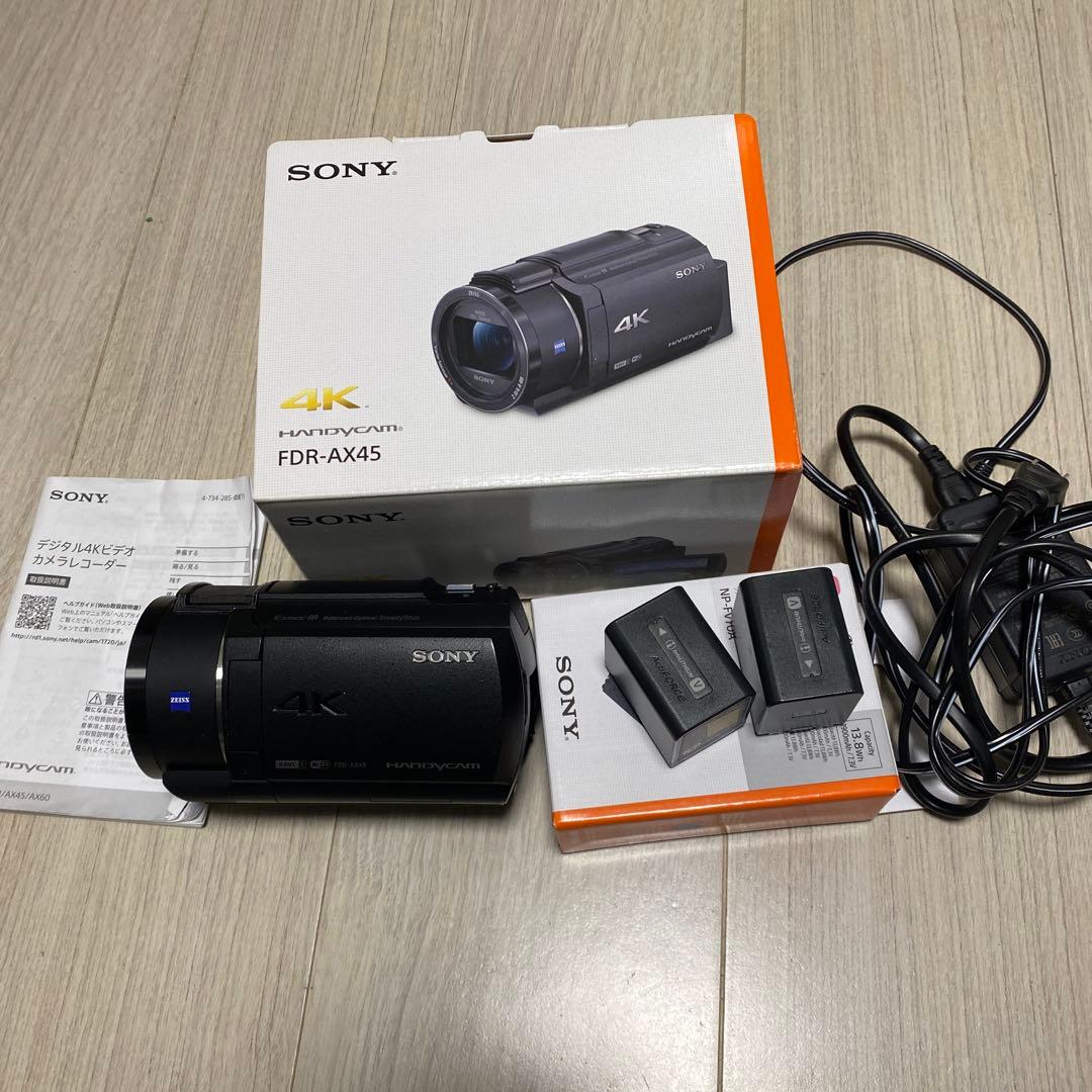 SONY FDR-AX45 4Kビデオカメラ 本体と付属品と箱