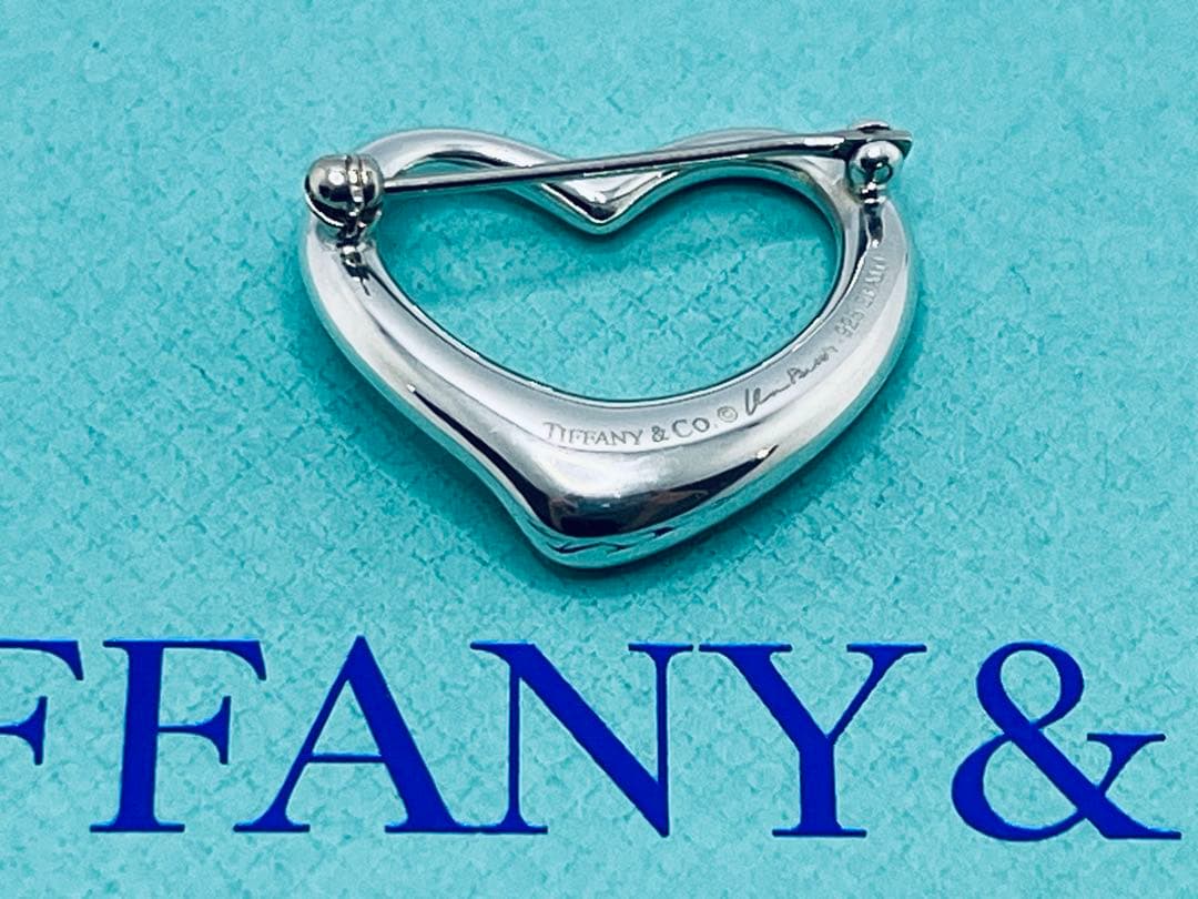 c902 美品　ティファニー　オープンハート　ブローチ　シルバー　925