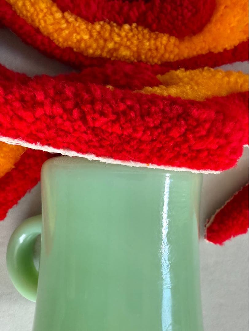 古着 ビンテージ ラグ マット ファイヤーパターン インテリア 置物 美品 希少