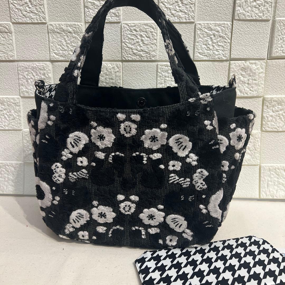 専用【ジョリーフルール】もふもふ　チューリップバック　M パンダブラック