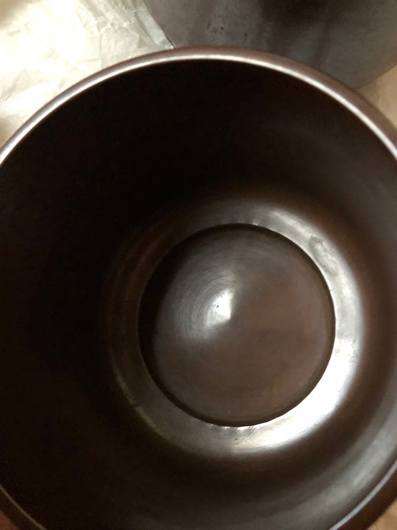 蠟型鋳銅　唐草文　皆具　須賀月真氏作　共箱入