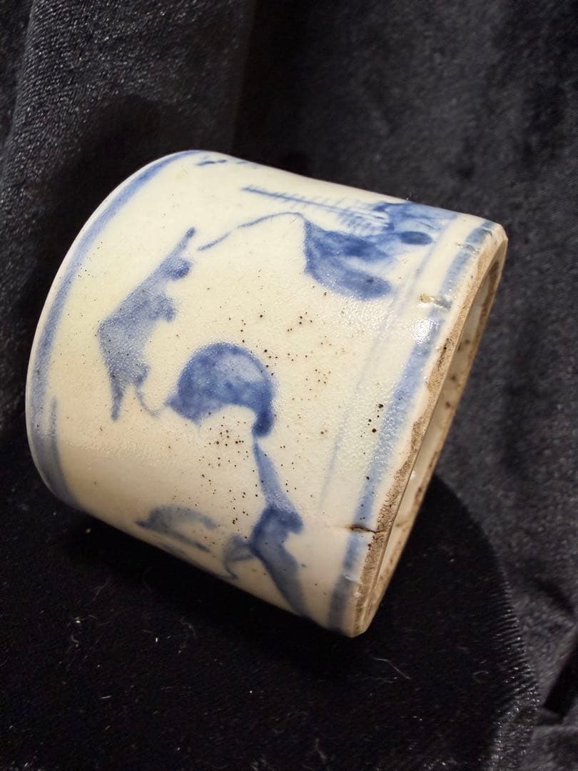 骨董品 陶器アンティーク年代不明直径6.5cm×高さ5cm整理品現状品のみ