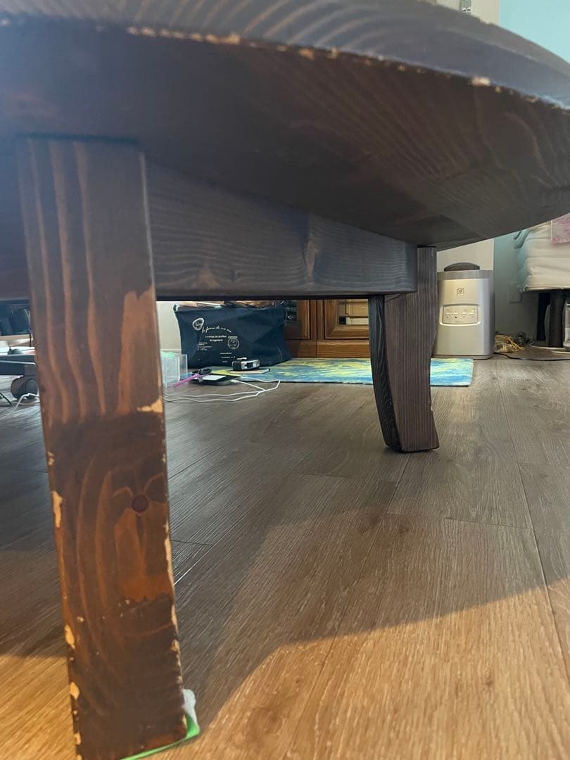 円形木製大きめちゃぶ台ダークブラウン