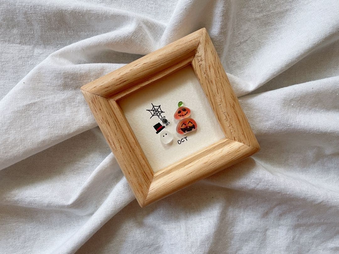 シーグラスアート　オーダー　12ヶ月カレンダー・干支　ミニサイズ