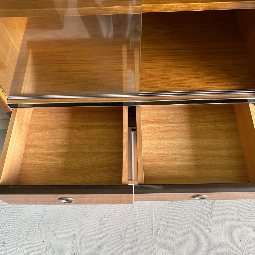 【美品】レトロポップ 木目調 食器棚