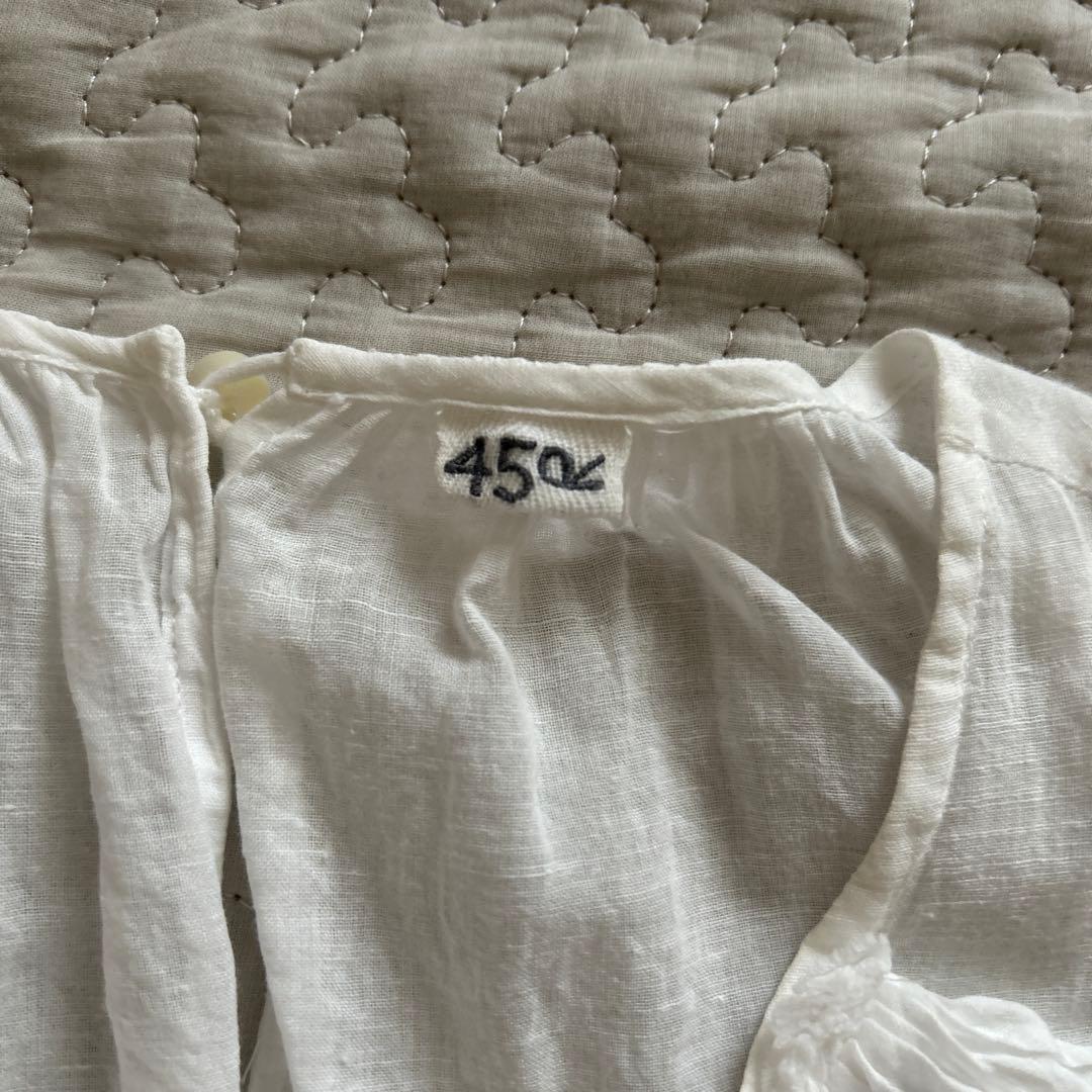 45R カディコットン　フリル　ブラウス