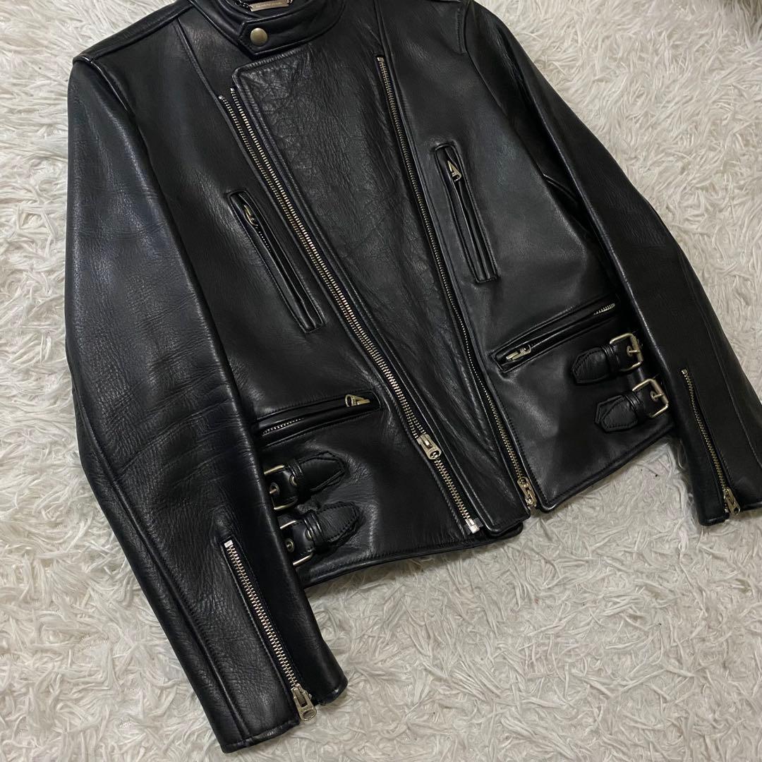 ビューティフルピープル　ホースレザー　シングルライダースジャケット　Mサイズ　黒