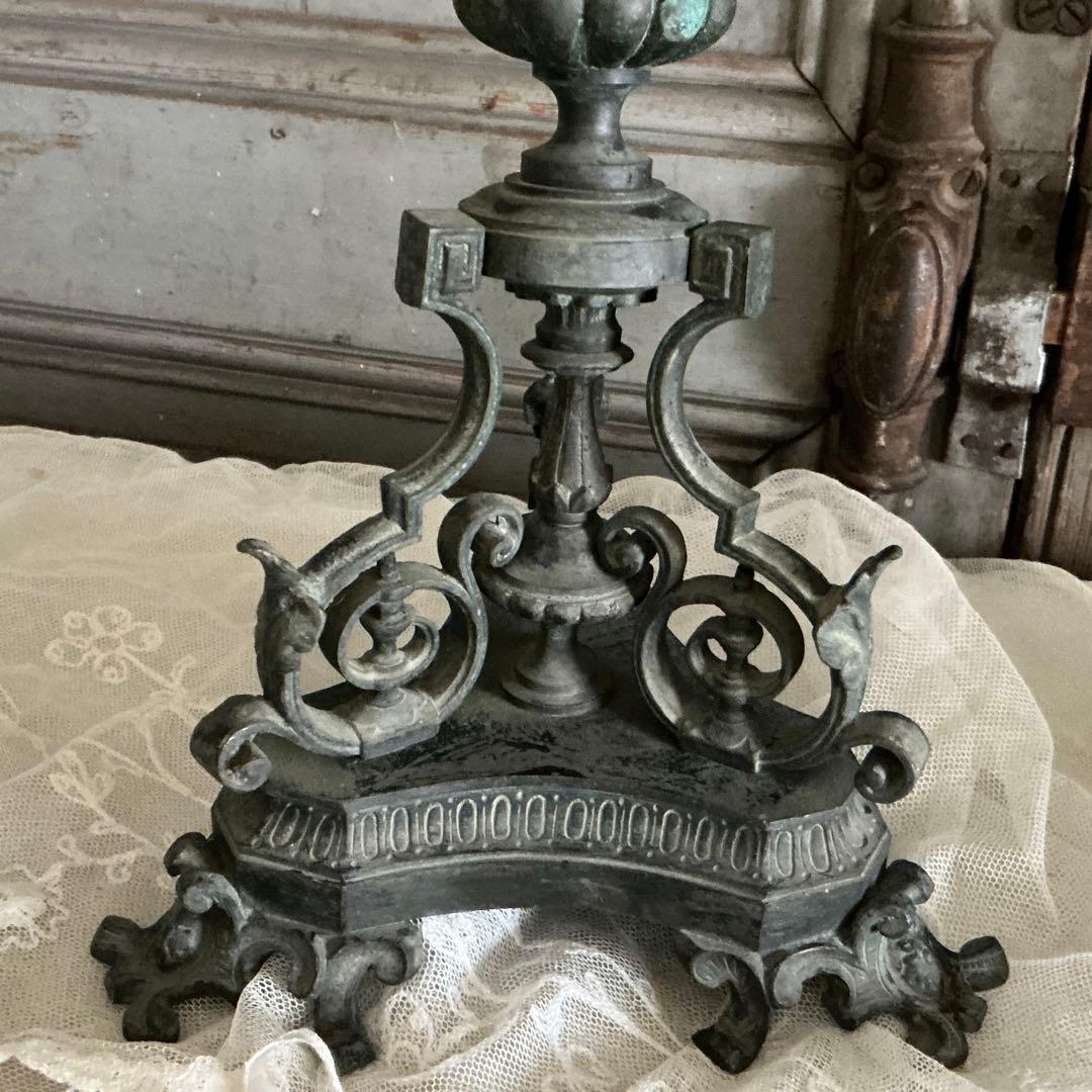 １９世紀中期　フランスアンティーク　祭壇用大きな燭台　教会　キャンドルスタンド