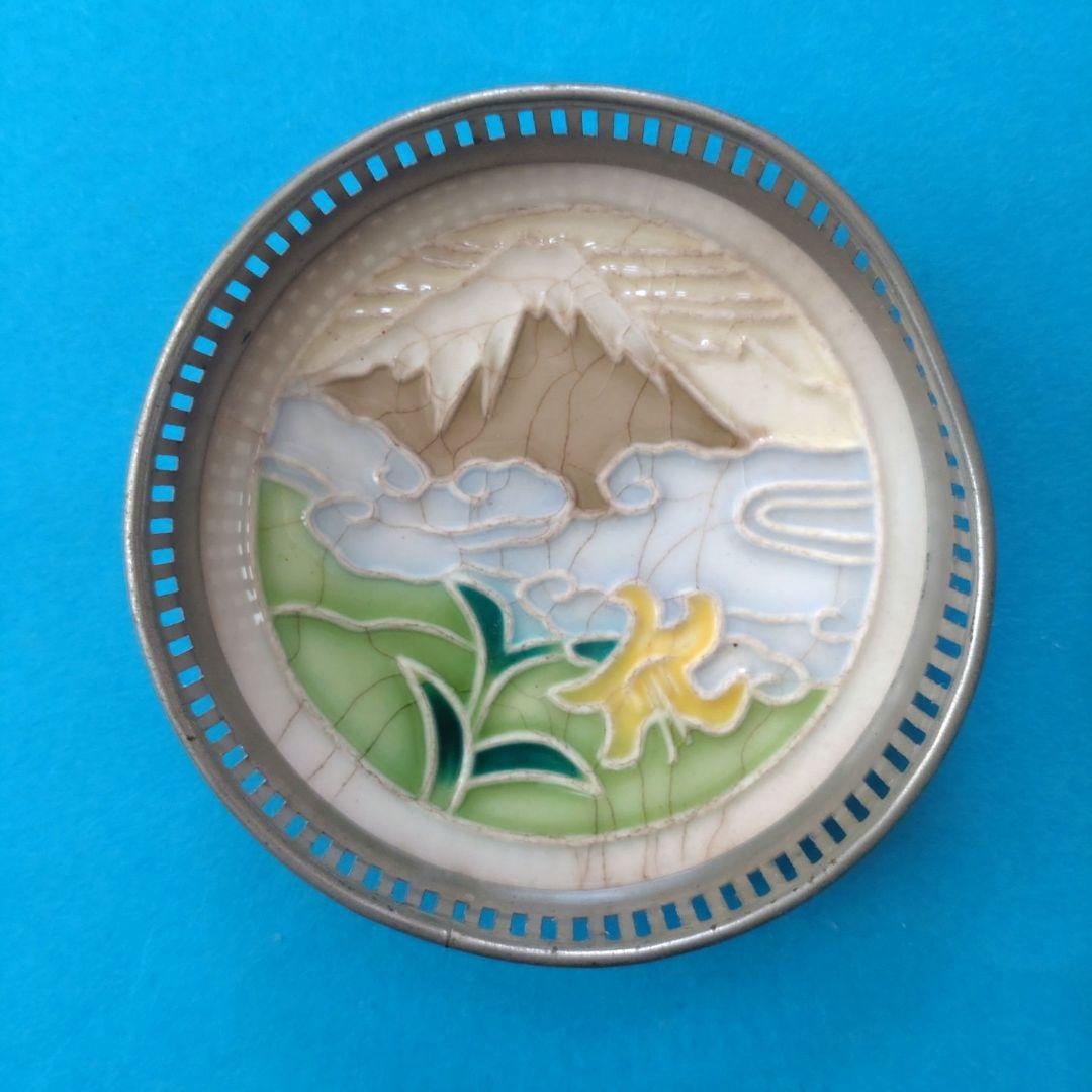 大正〜昭和初期　ガラスコースター　マジョリカタイル　アンティーク　5個セット