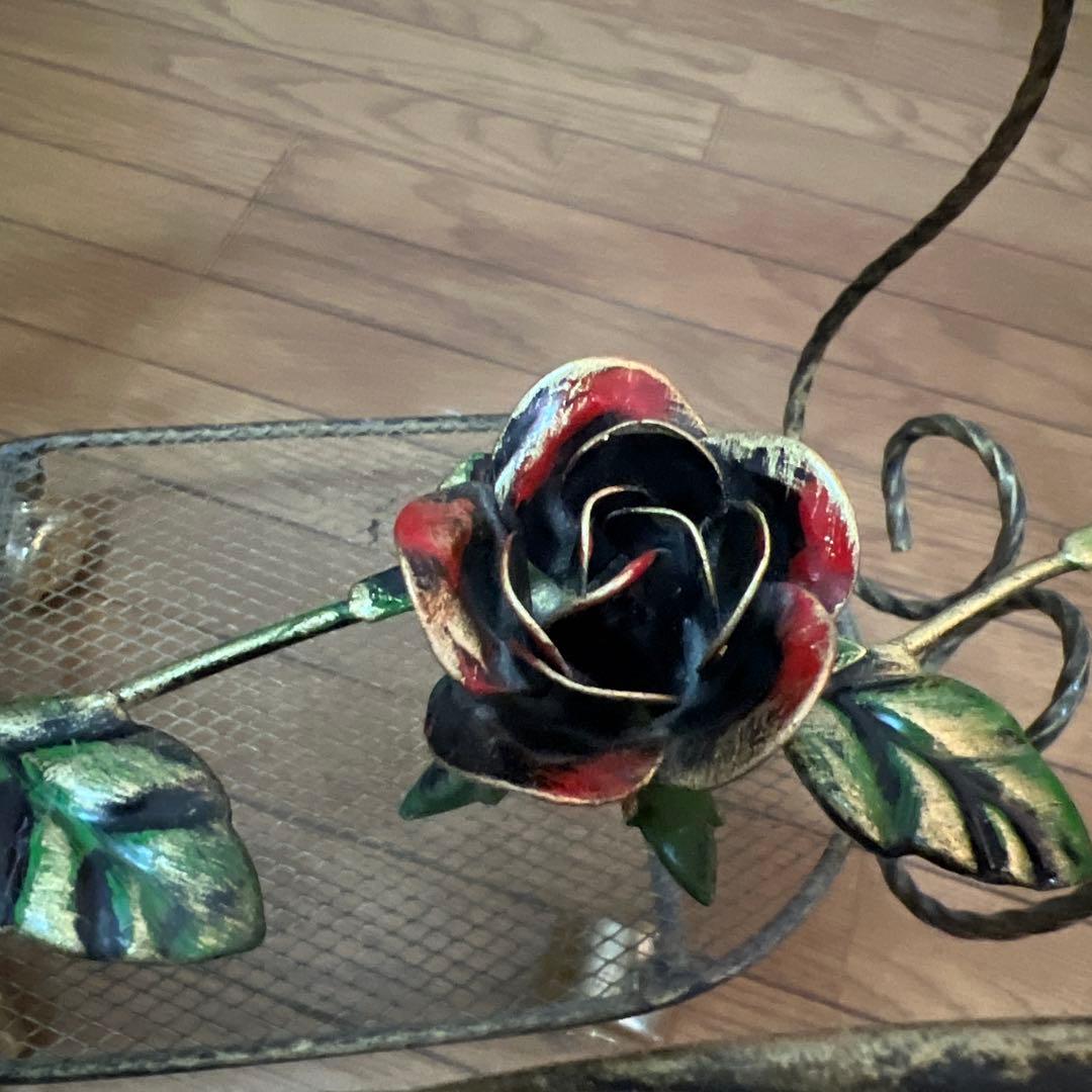 ルネサンス ガラステーブル ゴールド バラ ヴィンテージ アンティーク