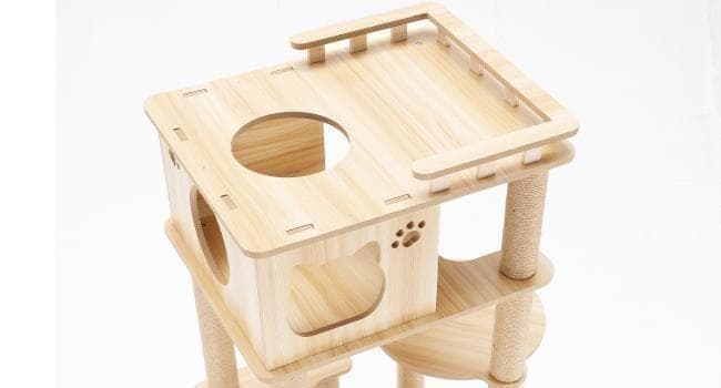 天空の キャットタワー 木製 宇宙船　展望台　多頭飼い 大型 168cm