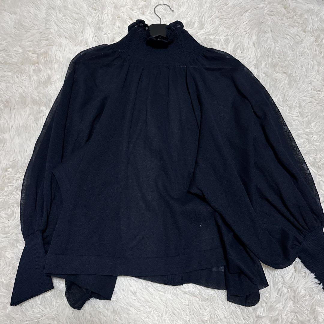 【定価7万】 2025SS！ 極美品✨ ADORE シャーリングシアーニット 紺