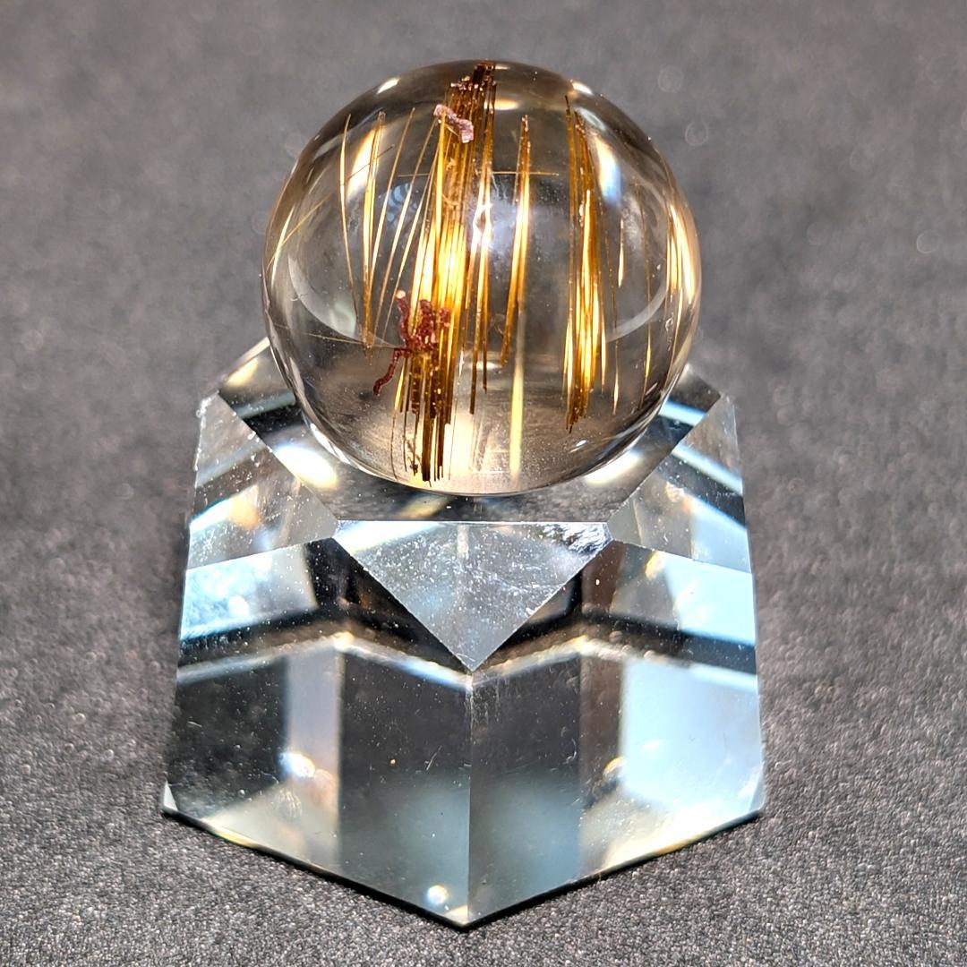 一点物 タイガータイチンルチルスフィア 18ミリ クリスタル台座 最強金運