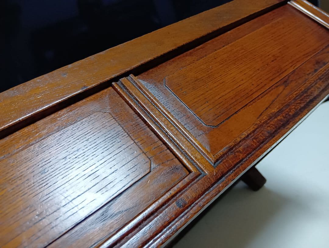 希少　明治期　欅　一枚板　からくり細工　引き出し付き　飾り台　サイドボード