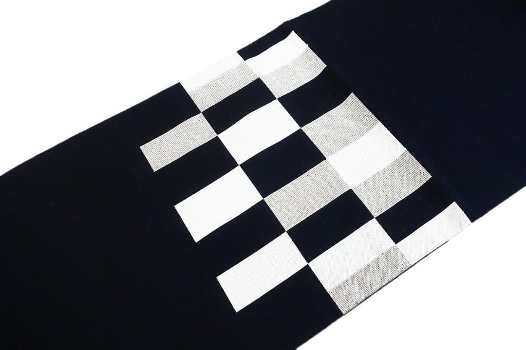★専用★美品 袋帯 黒 市松 モダン モノトーン 長さ4m37cm 正絹