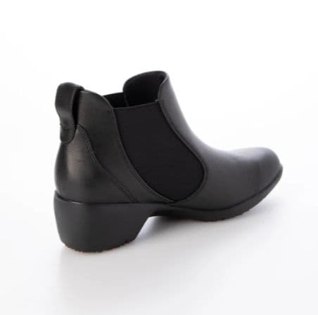 fitfit 新品23◆レザーサイドゴアアンクルブーツ(ブラック）