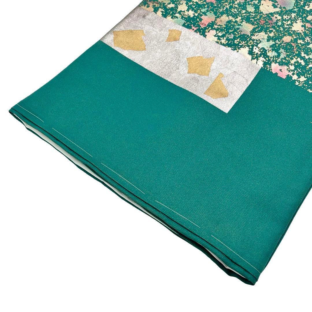 子供着物 襦袢付 男の子 一つ身 お宮参り 鷹 金彩 緑色 X-1001