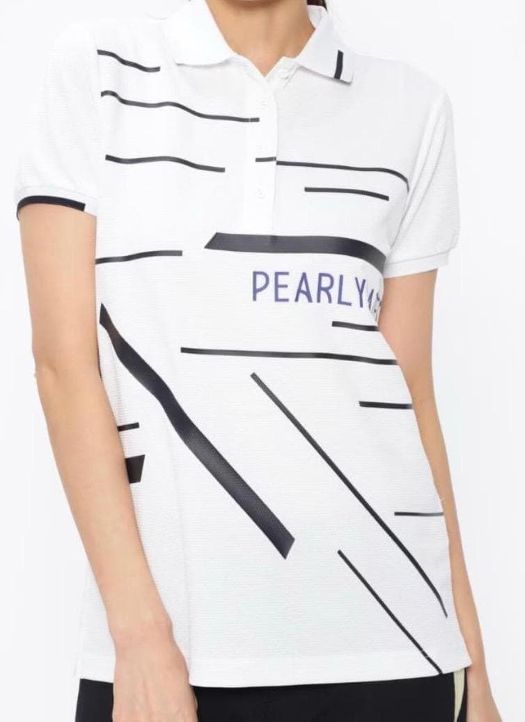 パーリーゲイツ レディース 半袖 ポロシャツ マルチロゴ柄 サイズ0 新品