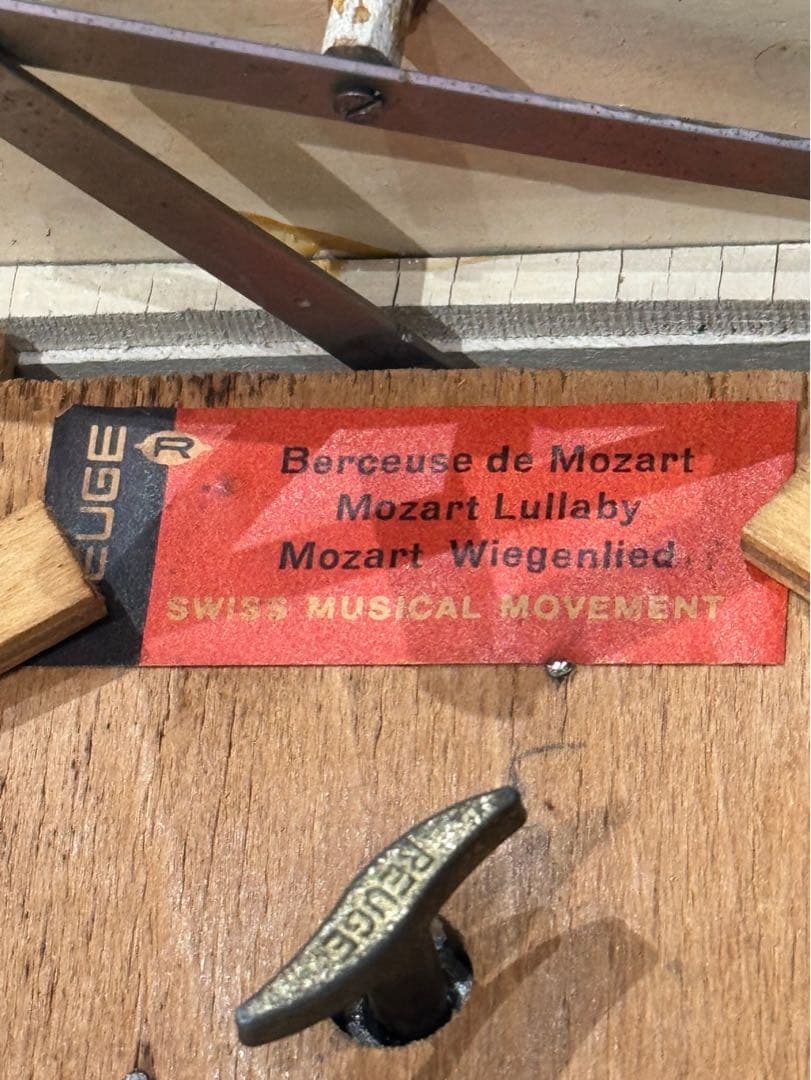 【アンティークReuge社オルゴール】スウィング　ベビーベッド