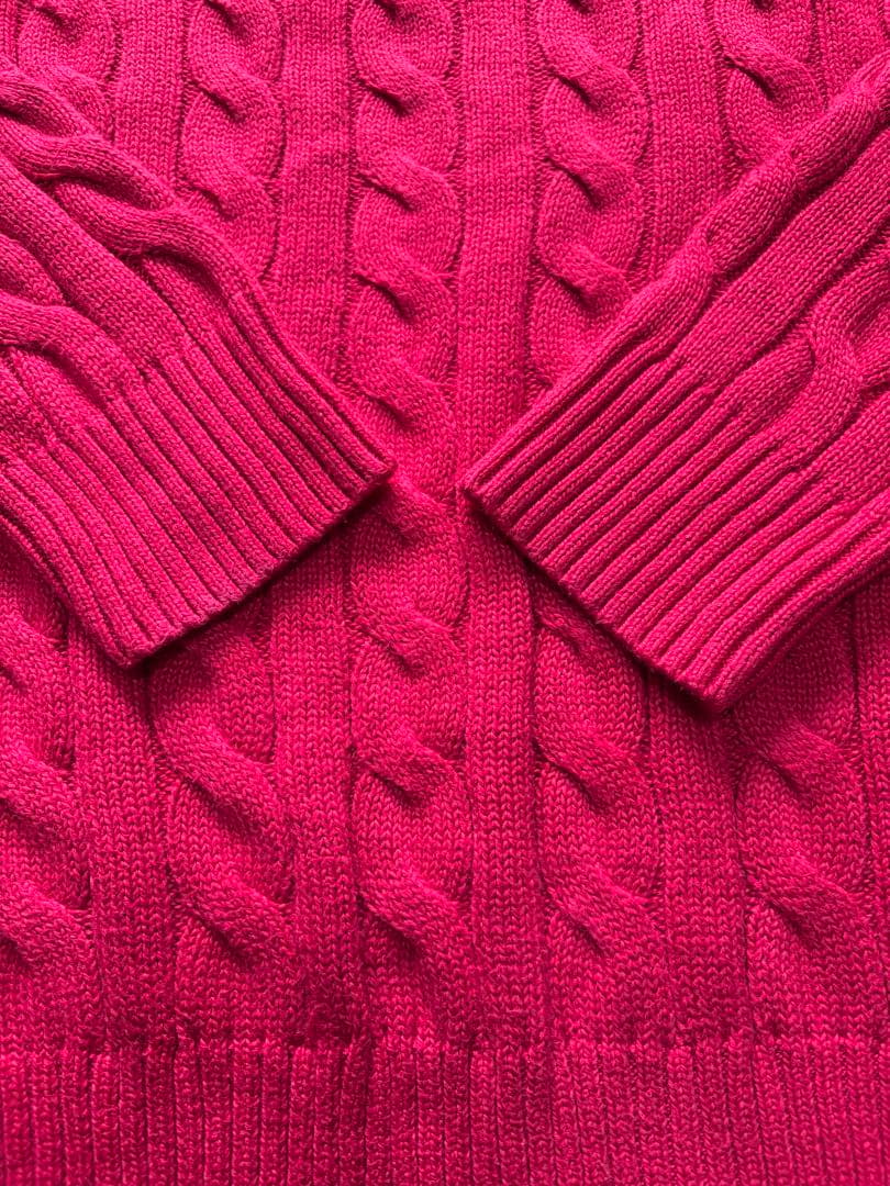 ✨POLO RALPH LAURENケーブルニット ネイビーポニー人気カラーQR