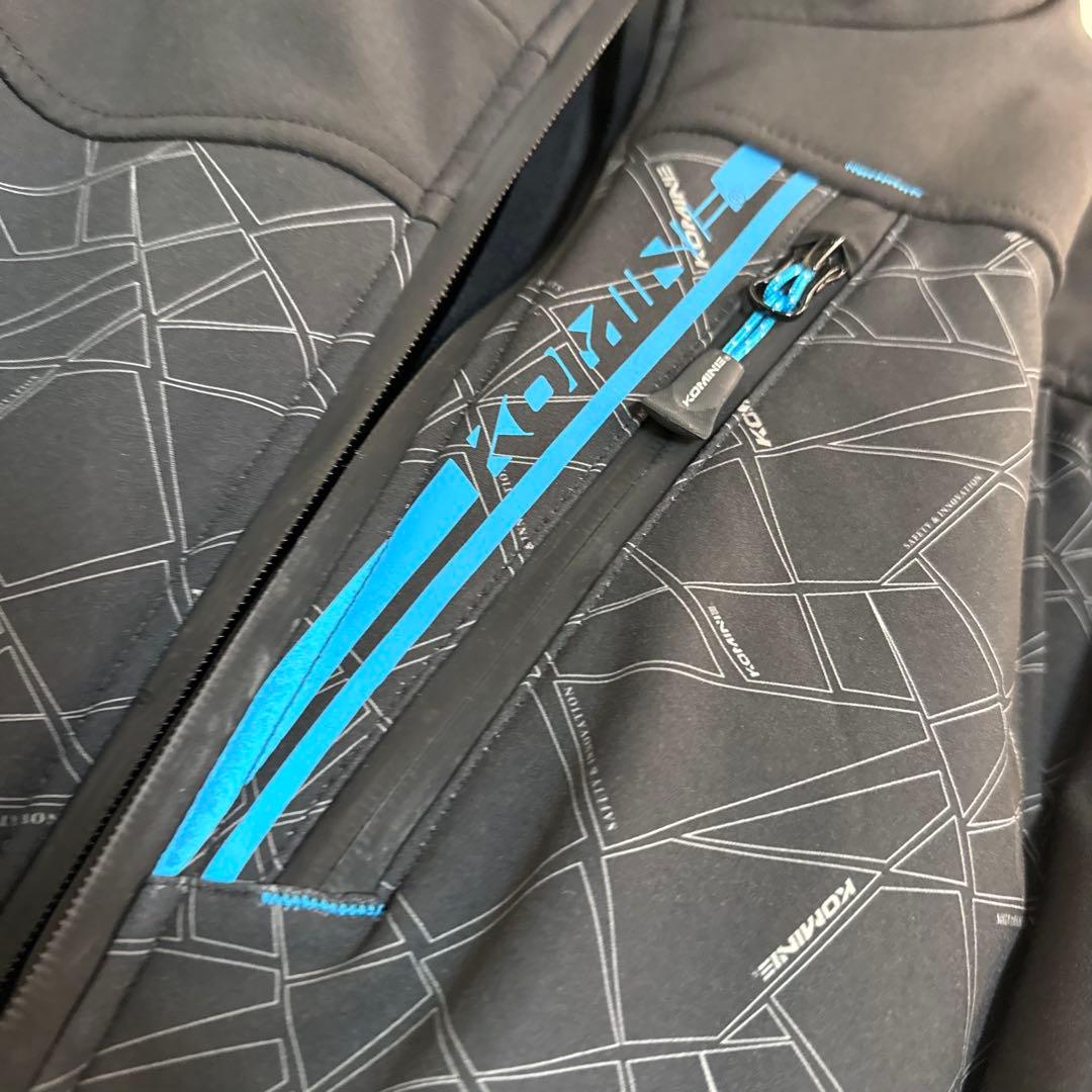 美品　コミネ プロテクトソフトシェルウィンターパーカー　脱着連結可能　黒　3L