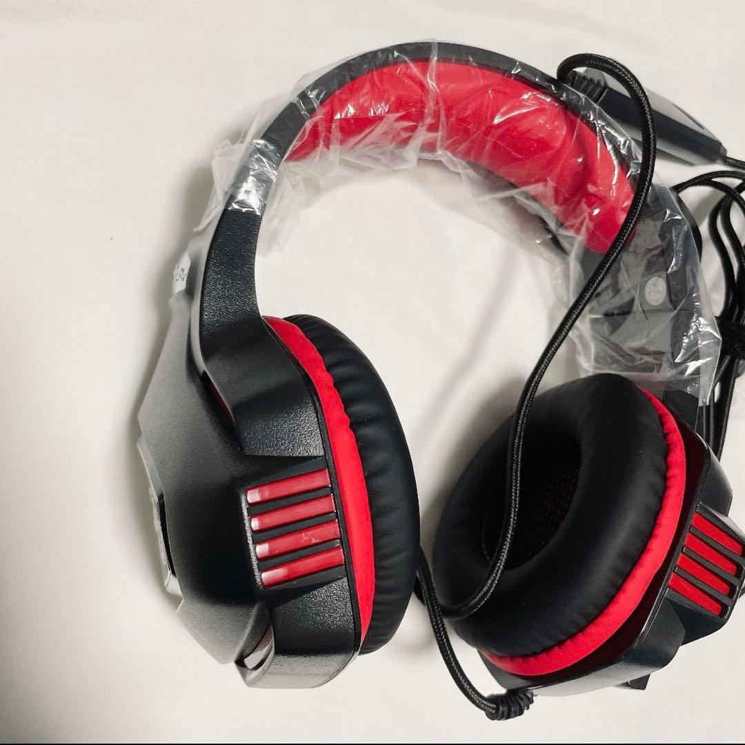 Hunterspiderゲーミングヘッドセットps 重低音強化 LEDマイク付き