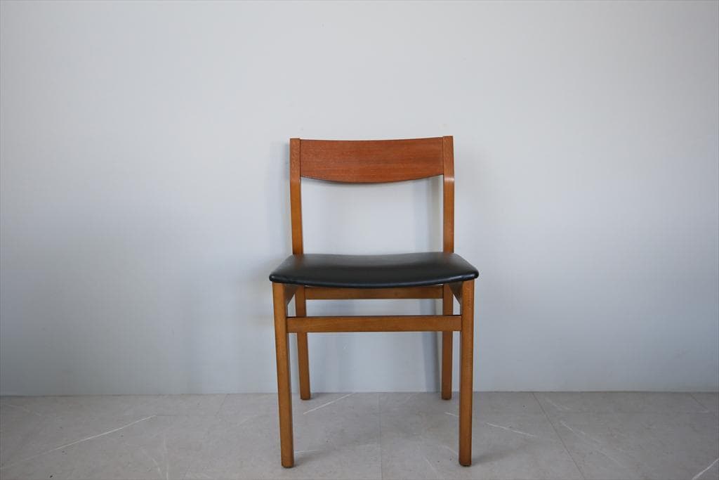 英国ヴィンテージチーク古木ダイニングチェア/椅子イス/モダン(92-259-1)