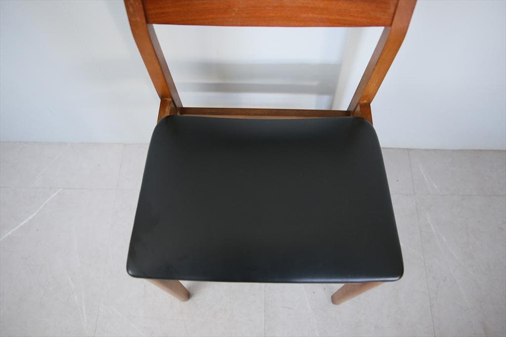 英国ヴィンテージチーク古木ダイニングチェア/椅子イス/モダン(92-259-1)