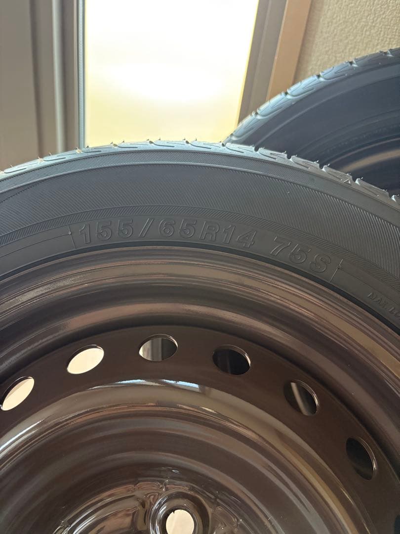 【新車外し】NBOX純正鉄チンホイール付きタイヤ4本セット①