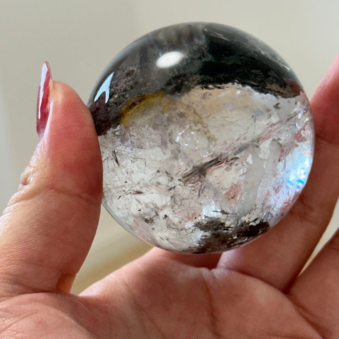 激安SALE【高品質】 約5.3cmガーデンクォーツスフィア 天然石 浄化